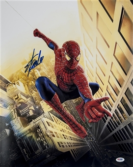 Stan Lee Signed "Swinging Through City" 16x20 Lithograph (PSA/DNA)